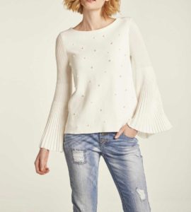 Sweater with bead embroidery,