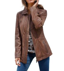 Lammnappaleder-Longjacke